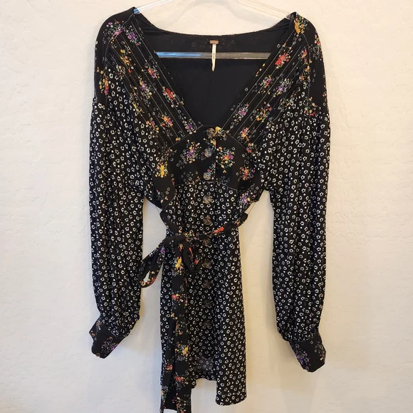 Free People Womens Wonderland Printed A-Line Mini Dress Size M - Picture 13 of 15